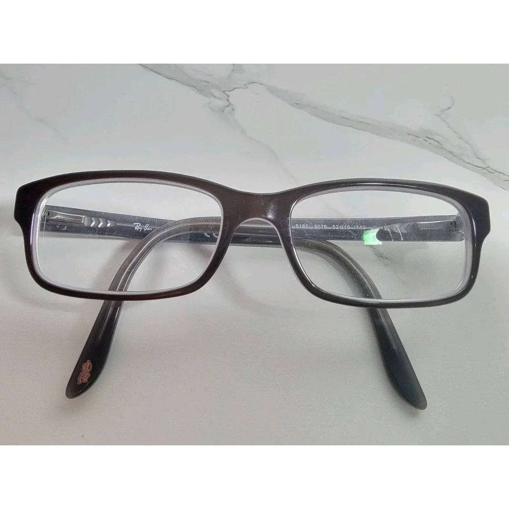 Ray-Ban Eyeglasses Frames RB5187 5076 Gray Brown Acetate Rectangular 52-16-140